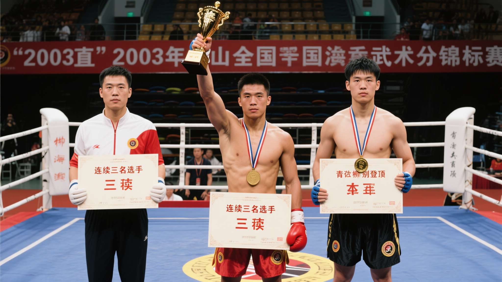 山东散打鲁俊辰 提到*“2003年”*,“连续三名选手分别登顶”的壮举让所有人侧目。当时,在全国